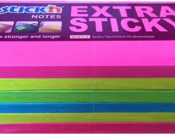 Extra Sticky Notes 3x5 Neon 90 Sheets - Pack 6