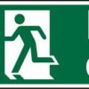 Fire Exit Sign Man and Arrow Left 450x150mm Self-adhesive Vinyl SP120SAV