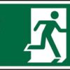 Fire Exit Sign Man and Arrow Straight Up 450x150mm Self-adhesive Vinyl SP129SAV