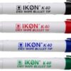 Drywipe Whiteboard Markers Assorted Bullet Tip - Pack 4