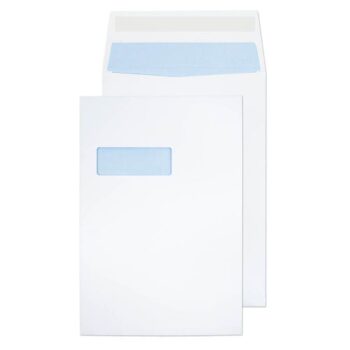 Gusset Envelopes White Window C4 324x229x25mm - Pack 125