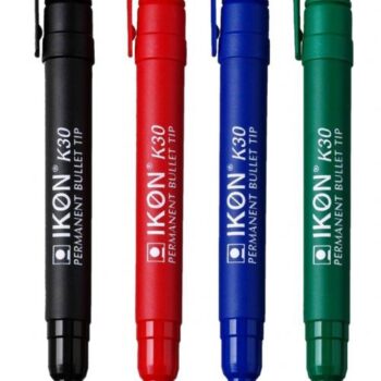 Permanent Markers Assorted Bullet Tip - Pack 4