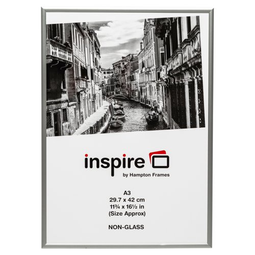 Photo Frame Clip In Aluminium with Clear Perspex Front A3