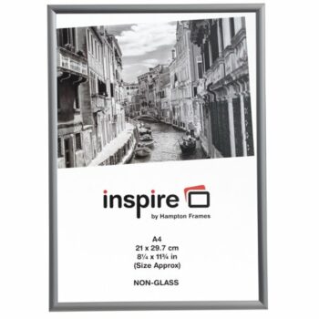 Photo Frame Clip In Aluminium with Clear Perspex Front A4