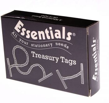 Plastic Ended Treasury Tags Green 76mm - 100