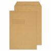 Pocket Envelopes C4 90gsm Manilla Window Self Seal - Pack 250