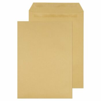 Pocket Envelopes C4 Manilla Plain Self Seal 115gsm - Pack 250