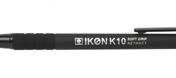 Soft Grip Pens Black Retractable - Pack 12