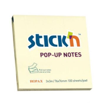 Sticky Concertina Fanfold Notes 3x3 Yellow 100 Sheets - Pack 12