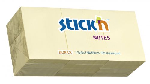 Sticky Notes 1.5x2 Yellow 100 Sheets Yellow - Pack 12