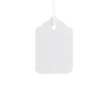 Ticket Label Strung Tags 37x24mm White - Pack 1000