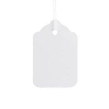 Ticket Label Strung Tags 46x30mm White - Pack 1000