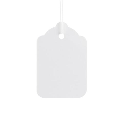 Ticket Label Strung Tags 46x30mm White - Pack 1000