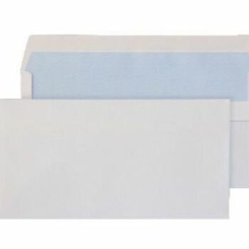 Wallet Envelopes DL White Lightweight Plain Self Seal 80gsm - Pack 50