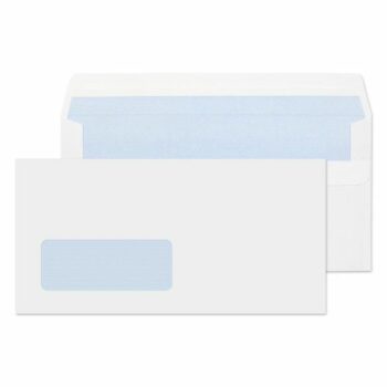 Wallet Envelopes DL White Lightweight Window Self Seal 80gsm - Pack 1000