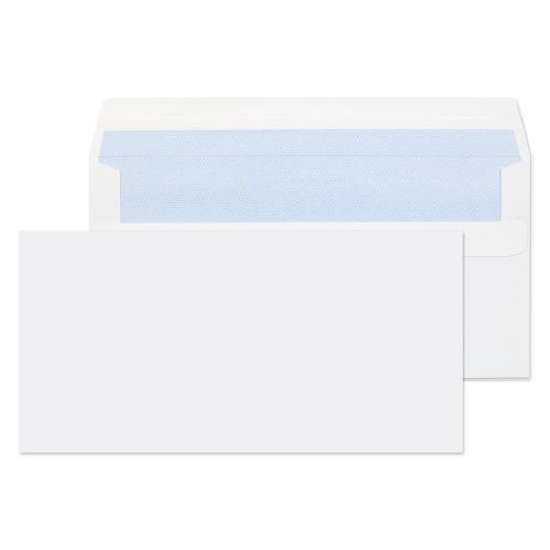 Wallet Envelopes DL White Mediumweight Plain Self Seal 90gsm - Pack 1000