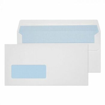 Wallet Envelopes DL White Mediumweight Window Self Seal 90gsm - Pack 1000