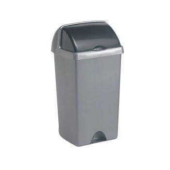 Roll Top Waste Bin Plastic Metallic 48 Litres - Fusion Office UK