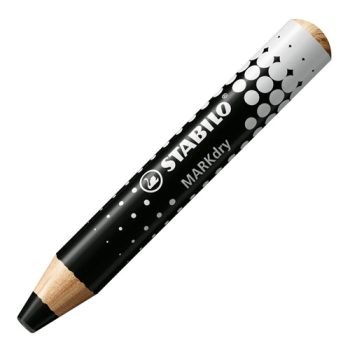 STABILO MARKdry 5 Black Drywipe Whiteboard Marker Pencils 648 46 - Pack 5 - Fusion Office UK