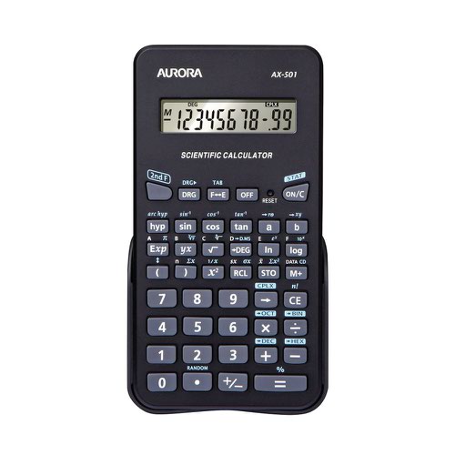 Aurora AX501 Scientific Calculator Single Line Display Black