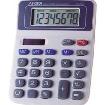 Aurora DT210 8 Digit Semi Desktop Calculator Grey