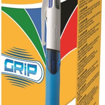 Bic 4-Colours Comfort Grip Ballpoint Pens Blue/White Barrel 8871361 - Pack 12