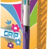 Bic 4-Colours Grip Fashion Ballpoint Pens Purple Barrel 8922901 - Pack 12