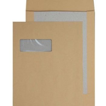 Board Backed Envelopes C4 Manilla Pocket Window Peel&Seal Ref: 13901MW - Pack 125