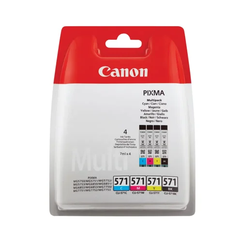 Canon CLI-571 Multi Inkjet Cartridges Pack CMYK 0386C008