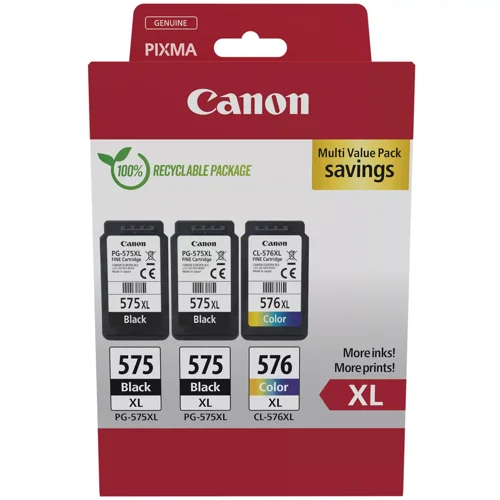 Canon PG-575XL/CL-576XL Multi Inkjet Cartridges 2xBlack & Colour 5437C004