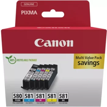 Canon PGI580/CLI581 Multi Inkjet Cartridges PGBK/C/M/Y/BK 2078C007