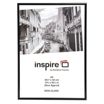 Certificate/Photo Frame A3 Aluminium Frame Plastic Front Black PAAFA3BBLK