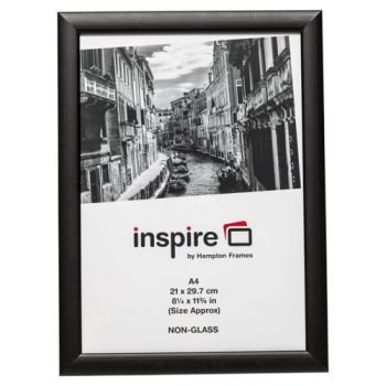 Certificate/Photo Frame A4 Wood Frame Plastic Front Black PAWFA4B-BLK