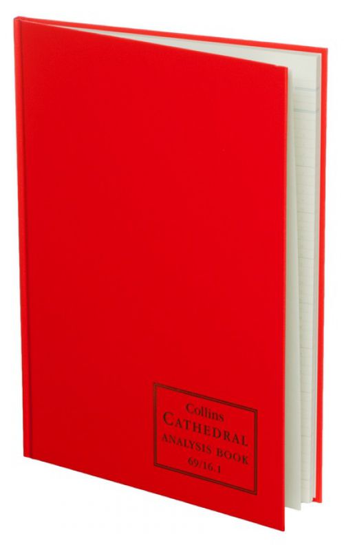 Collins Cathedral Analysis Book Casebound A4 16 Cash Column 96 Pages Red 69/16.1 - 811251