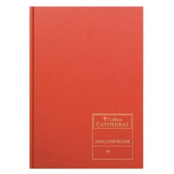 Collins Cathedral Analysis Book Casebound A4 5 Cash Column 96 Pages Red 69/5.1 - 811058