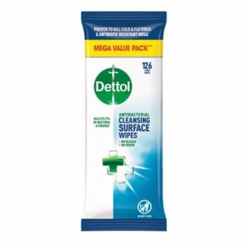Dettol Antibacterial Biodegradable Cleansing Surface Wipes (126 Wipes) 3244832