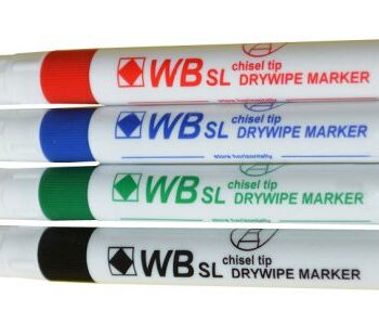 Drywipe Whiteboard Slim Markers Assorted Chisel Tip (WBSL) 8720WT4 - Pack 4
