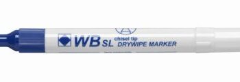 Drywipe Whiteboard Slim Markers Blue Chisel Tip (WBSL) 872003 - Pack 10