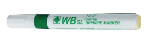 Drywipe Whiteboard Slim Markers Green Chisel Tip (WBSL) 872004 - Pack 10