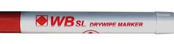 Drywipe Whiteboard Slim Markers Red Bullet 2mm Tip (WBSL) 871002 - Pack 10