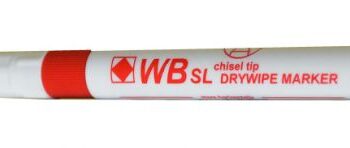 Drywipe Whiteboard Slim Markers Red Chisel Tip (WBSL) 872002 - Pack 10