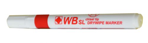 Drywipe Whiteboard Slim Markers Red Chisel Tip (WBSL) 872002 - Pack 10