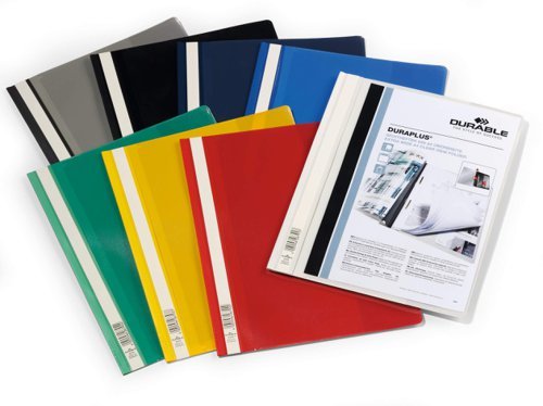Durable Duraplus Assorted Colours Report Folders Extra Wide A4 257900 - Pack 25
