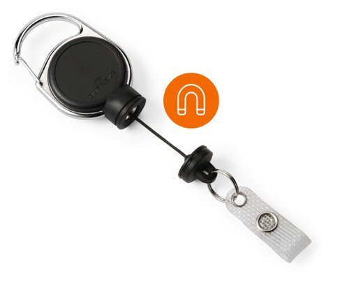 Durable EXTRA STRONG Badge Reels Black with Snap Button 832901 - Each