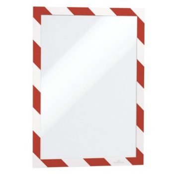 Durable Infoframe DURAFRAME SECURITY A4 Red/White Magnetic 4944132 - Pack 2
