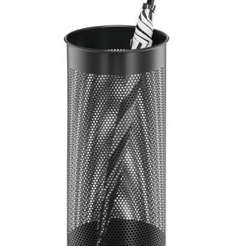 Durable Umbrella Stand 28.5 Litres Stainless Steel Perforated Design Black 335001