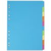 Elba Bright Coloured Card Dividers A4 Multipunched 10 Part 400008300