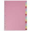 Elba Indices A4 A-Z 20 Part Coloured Card 400021450