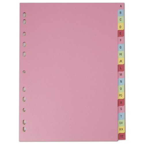 Elba Indices A4 A-Z 20 Part Coloured Card 400021450