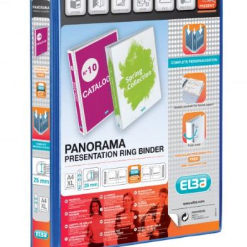 Elba Panorama Presentation Ring Binders A4+ 2 D-Ring Blue 400008412 - Pack 6
